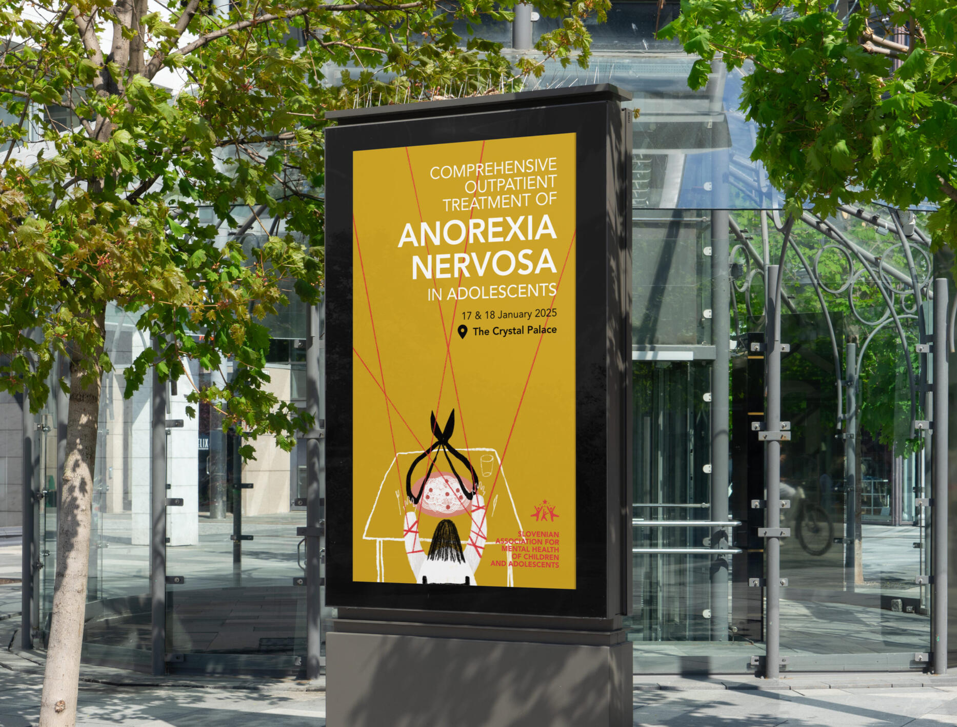 Treatment of Anorexia Nervosa in Adolescents - Event poster for the Psychiatric Clinic for Children in Ljubljana